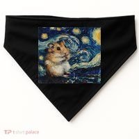 Hamster Van Gogh Style Starry Night USA-Made Doggie Bandana thumb 0