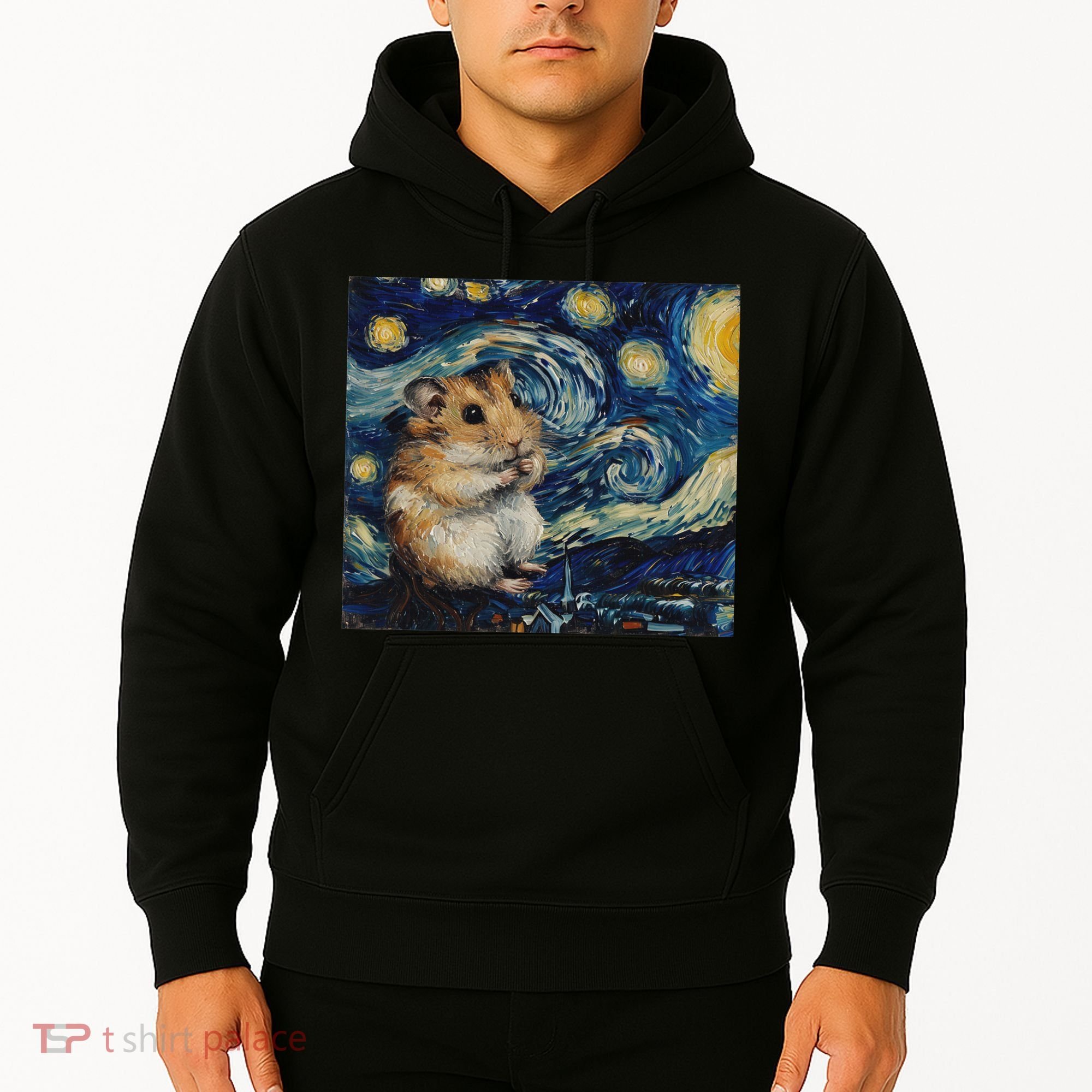 Hamster Van Gogh Style Starry Night Hoodie