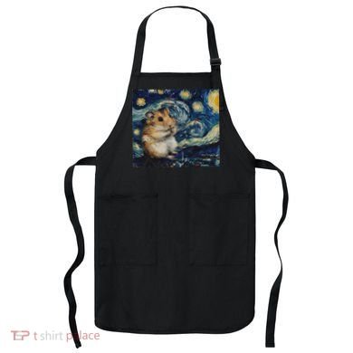 Hamster Van Gogh Style Starry Night Apron