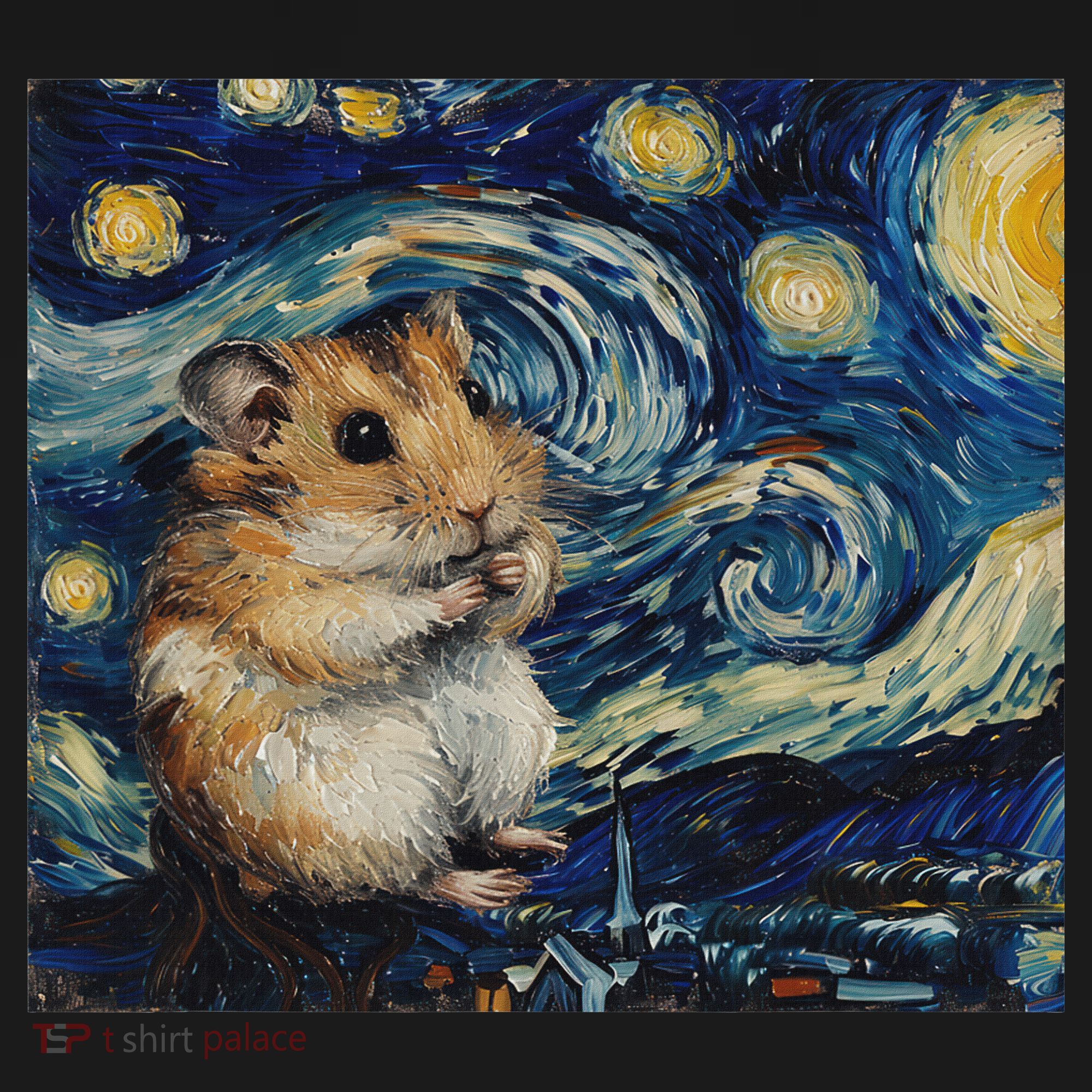 Hamster Van Gogh Style Starry Night Apron