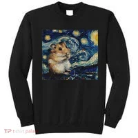 Hamster Van Gogh Style Starry Night Sweatshirt thumb 0