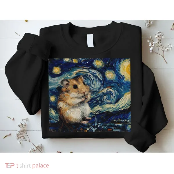 Hamster Van Gogh Style Starry Night Sweatshirt