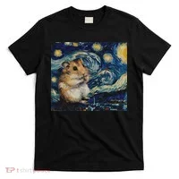 Hamster Van Gogh Style Starry Night T-Shirt thumb 0