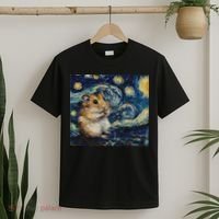 Hamster Van Gogh Style Starry Night T-Shirt thumb 2