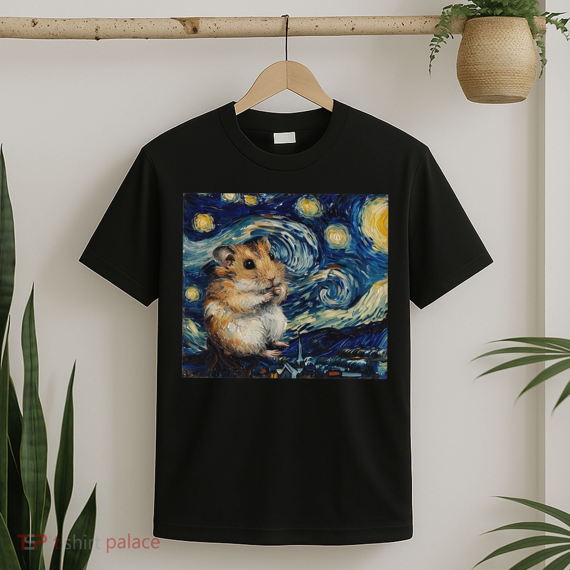 Hamster Van Gogh Style Starry Night T-Shirt