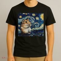 Hamster Van Gogh Style Starry Night T-Shirt thumb 3