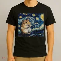 Hamster Van Gogh Style Starry Night T-Shirt thumb 3