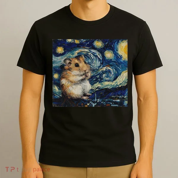Hamster Van Gogh Style Starry Night T-Shirt