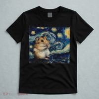 Hamster Van Gogh Style Starry Night T-Shirt thumb 5