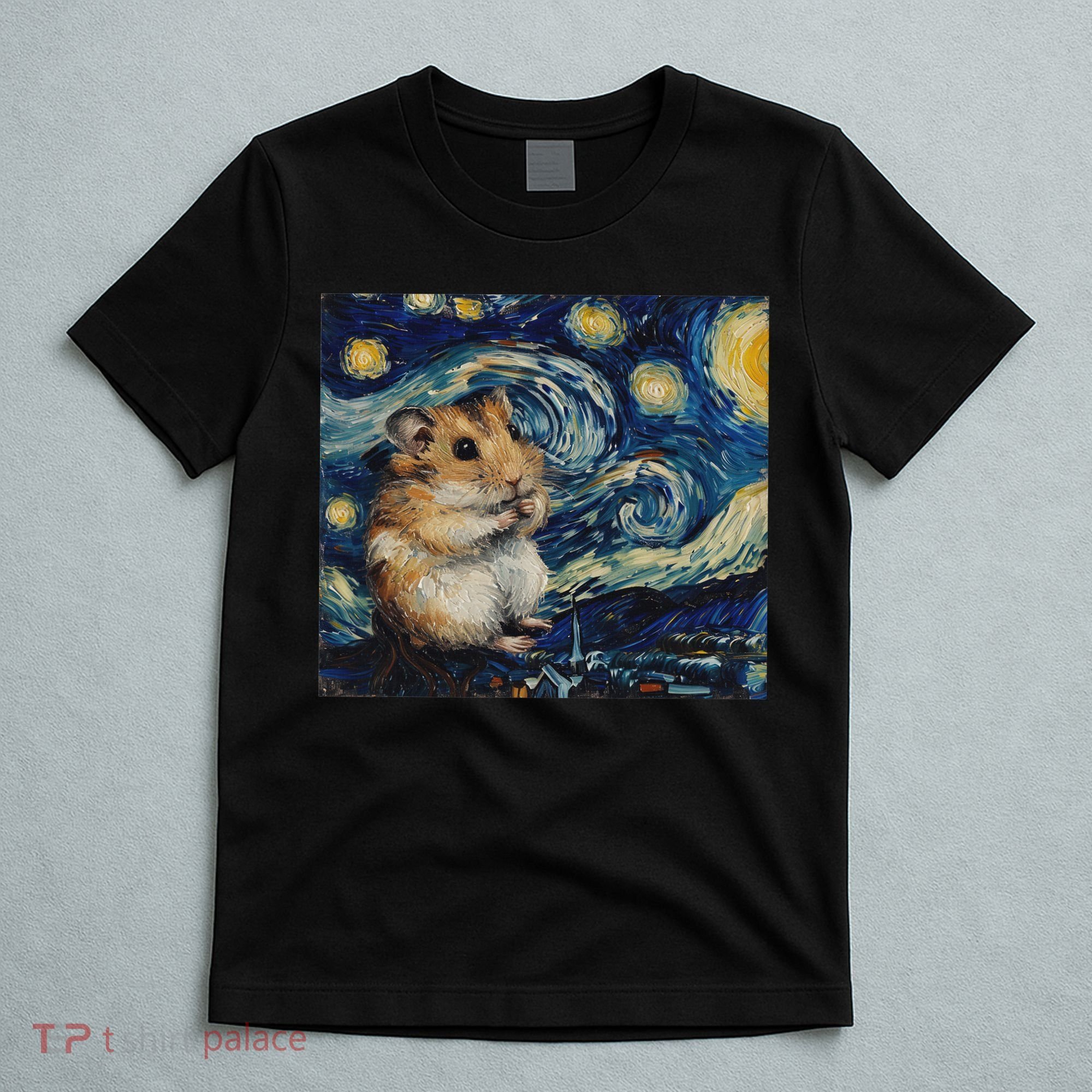 Hamster Van Gogh Style Starry Night T-Shirt