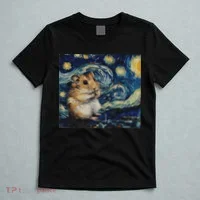 Hamster Van Gogh Style Starry Night T-Shirt thumb 5