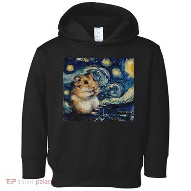 Hamster Van Gogh Style Starry Night Toddler Hoodie