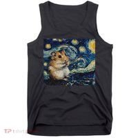 Hamster Van Gogh Style Starry Night Tank Top thumb 0