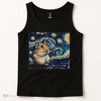 Hamster Van Gogh Style Starry Night Tank Top thumb 2