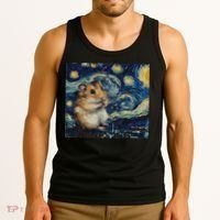 Hamster Van Gogh Style Starry Night Tank Top thumb 3