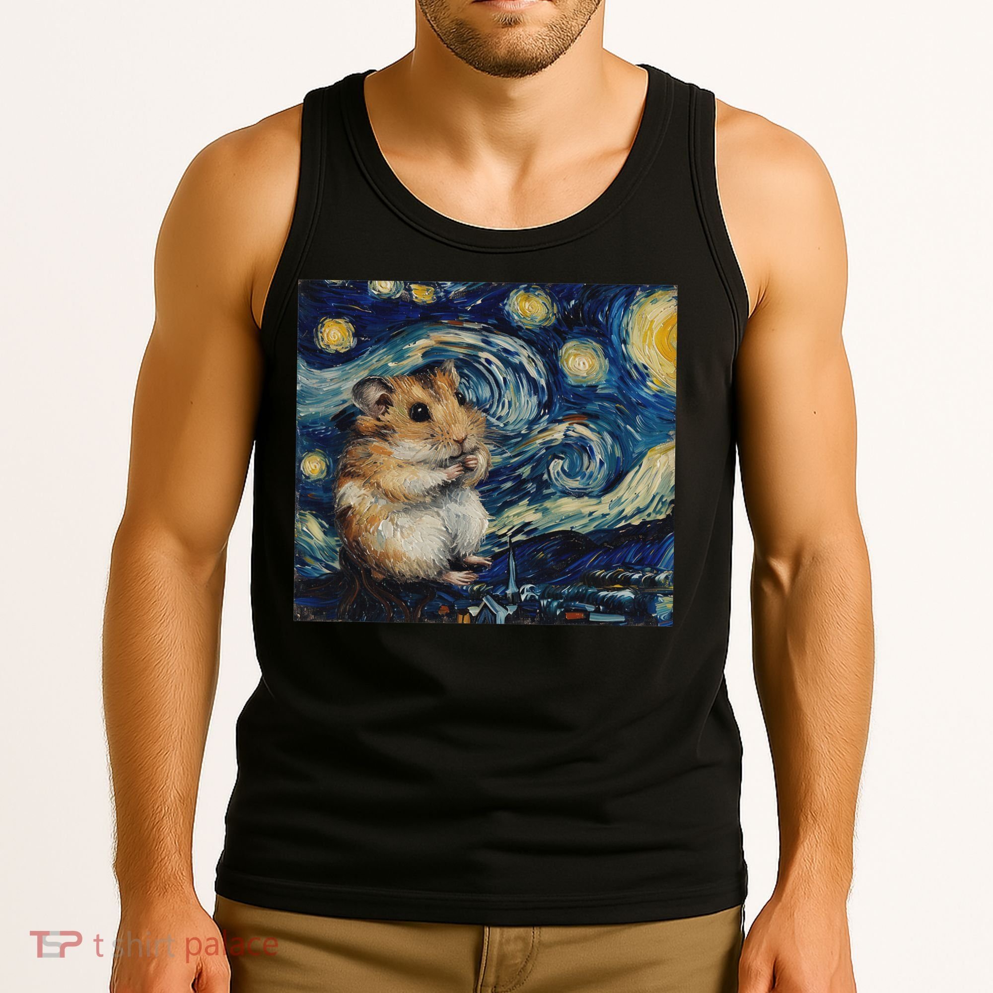 Hamster Van Gogh Style Starry Night Tank Top