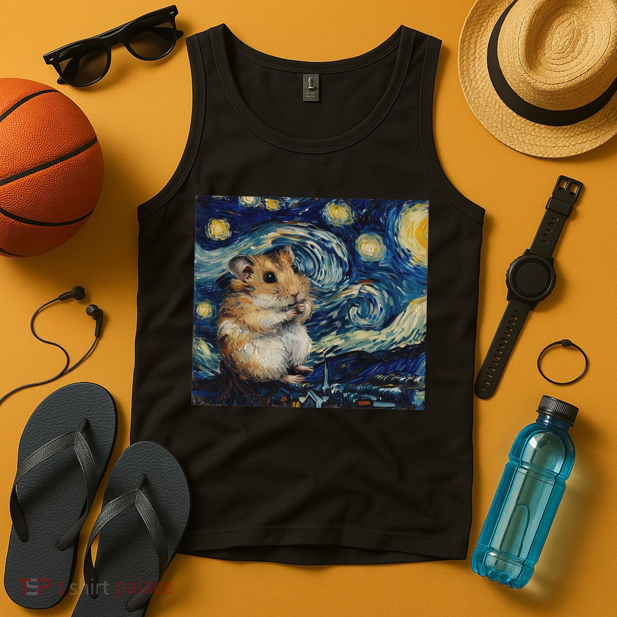 Hamster Van Gogh Style Starry Night Tank Top