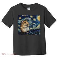 Hamster Van Gogh Style Starry Night Toddler T-Shirt thumb 0