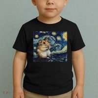 Hamster Van Gogh Style Starry Night Toddler T-Shirt thumb 2