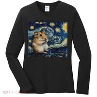 Hamster Van Gogh Style Starry Night Women's Long Sleeve Shirt thumb 0