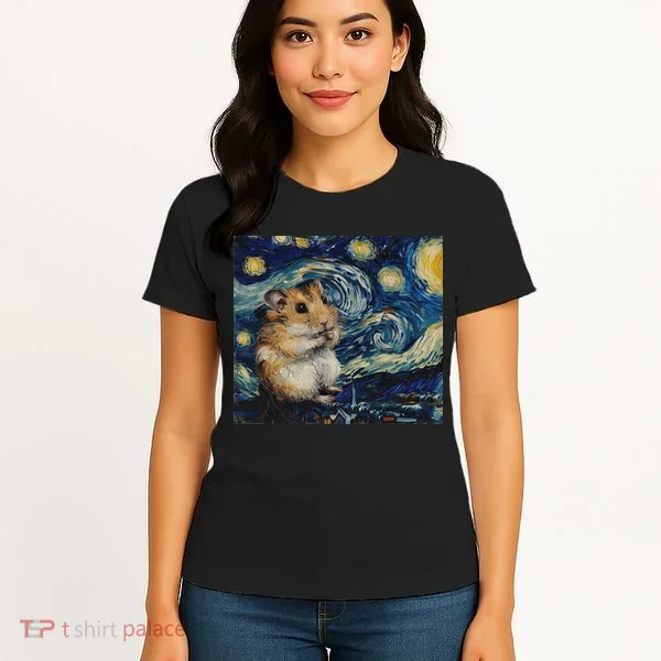 Hamster Van Gogh Style Starry Night Women's T-Shirt