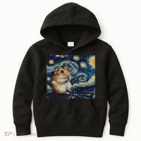 Hamster Van Gogh Style Starry Night Kids Hoodie thumb 0