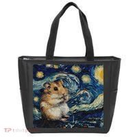 Hamster Van Gogh Style Starry Night Tote Bag thumb 0