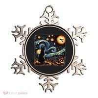 Halloween Van Gogh Starry Night Black Cat Pumpkins Bats Ornament thumb 0
