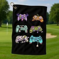 Halloween Video Gaming Controller Golf Towel thumb 1