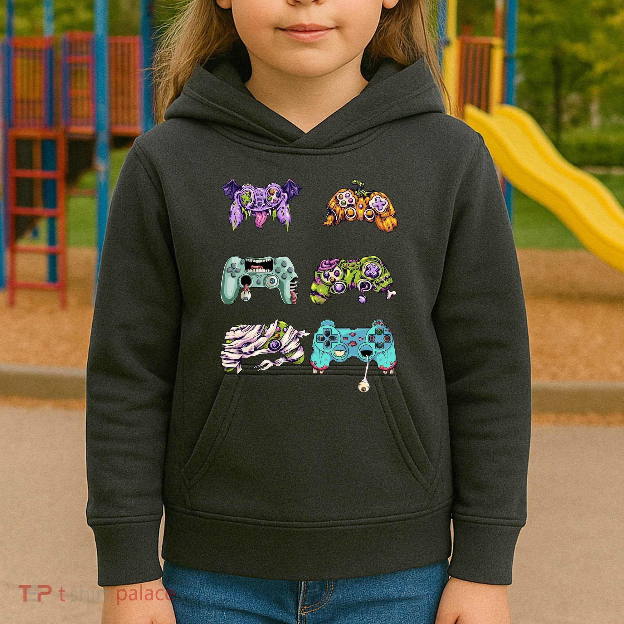 Halloween Video Gaming Controller Kids Hoodie