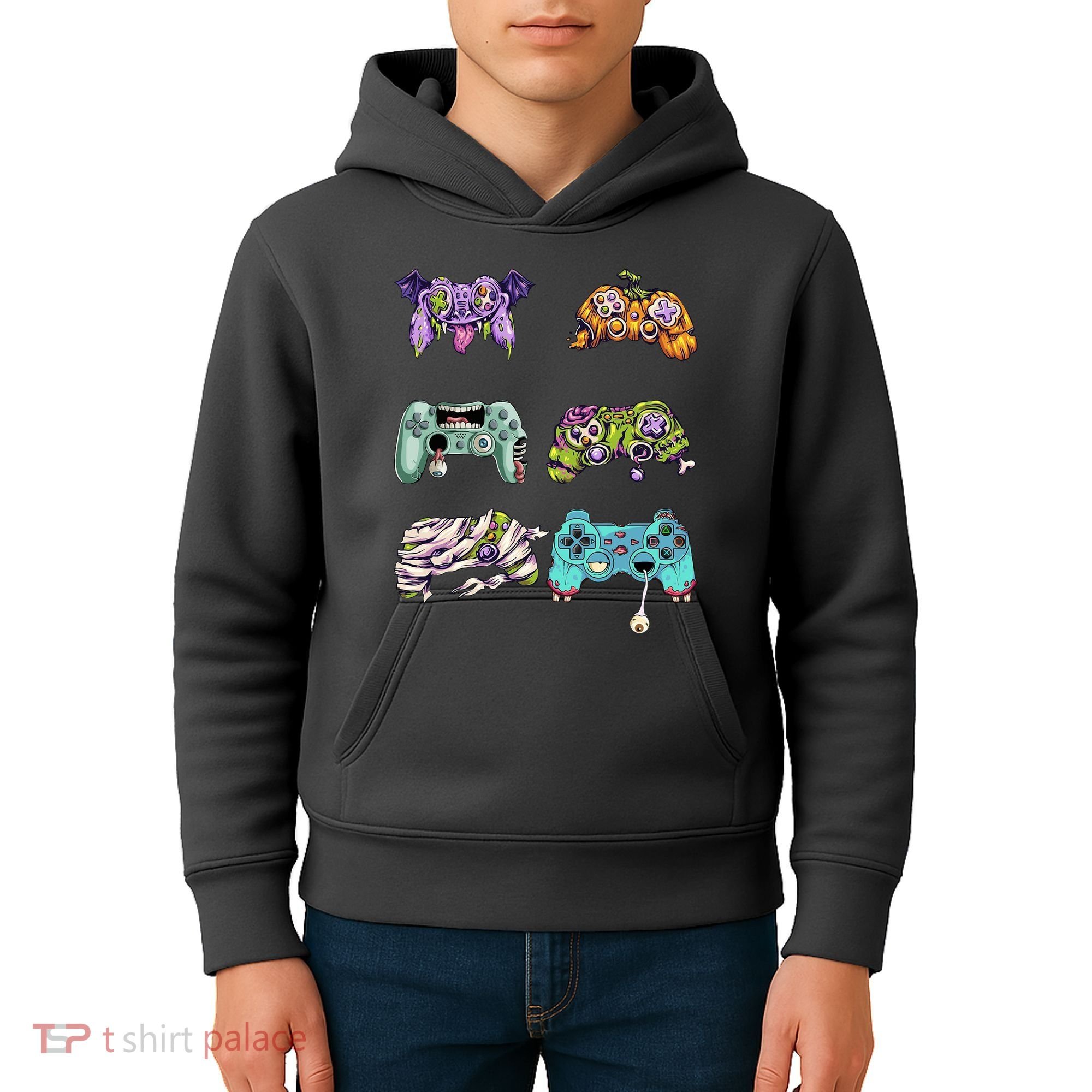 Halloween Video Gaming Controller Kids Hoodie