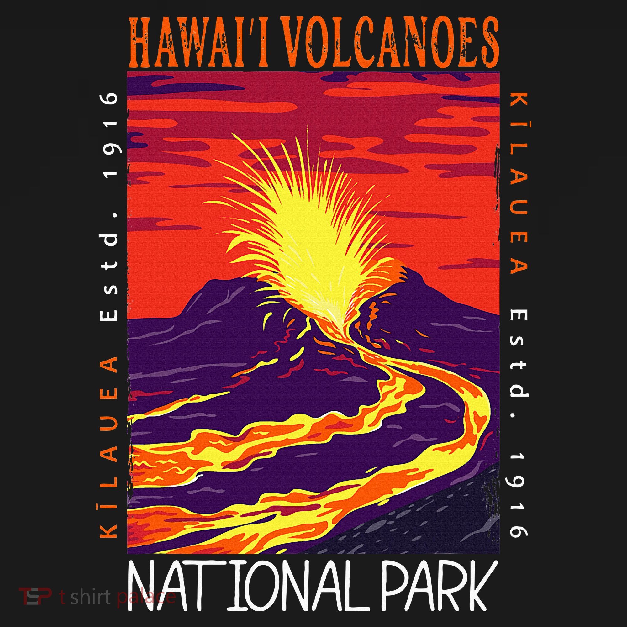 Hawaii Volcanoes National Park Kilauea Volcano Vintage T-Shirt