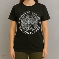 Hawaii Volcanoes National Park Cool White Line Art Outdoor T-Shirt thumb 4