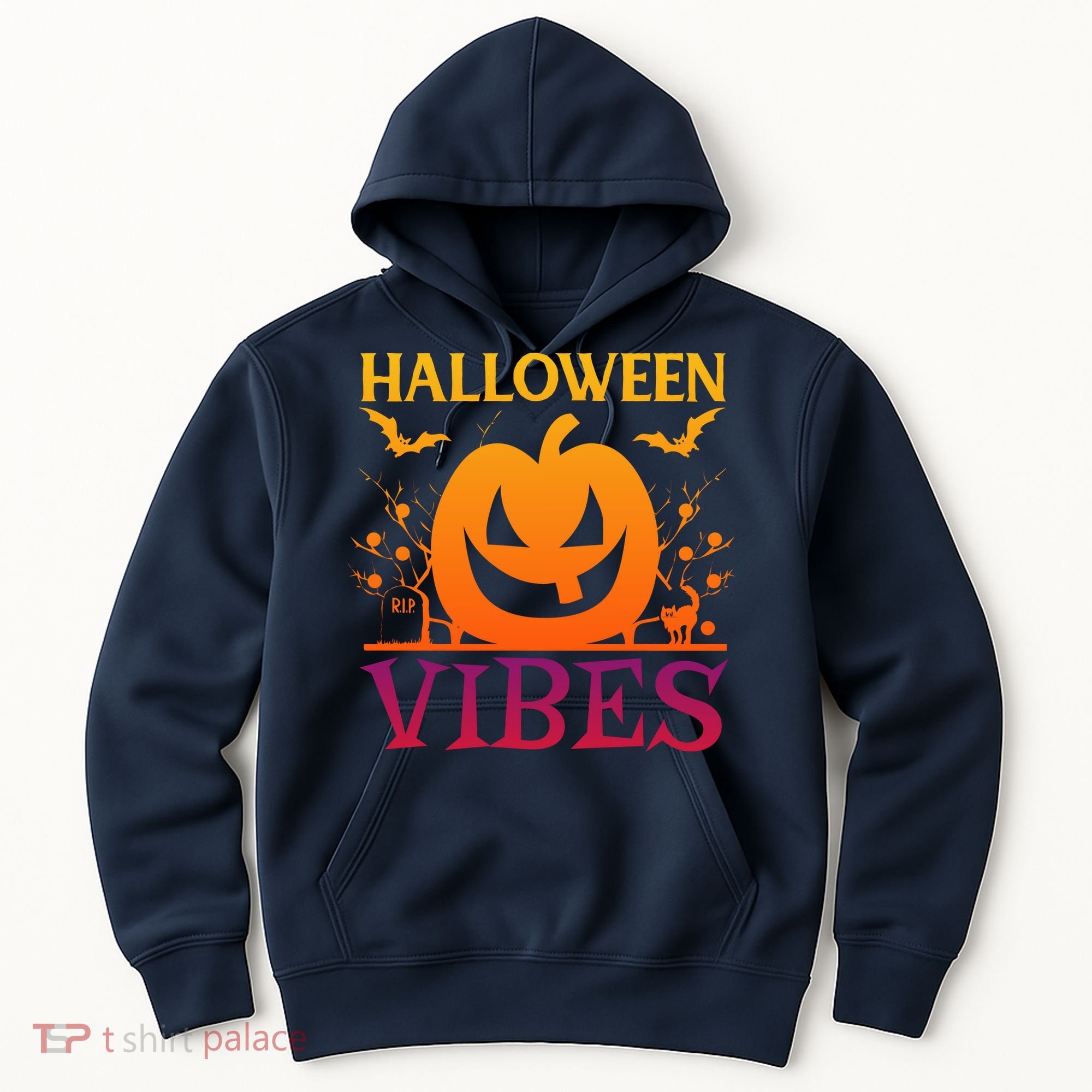 Halloween Vibes Pumpkin Halloween Quote Hoodie