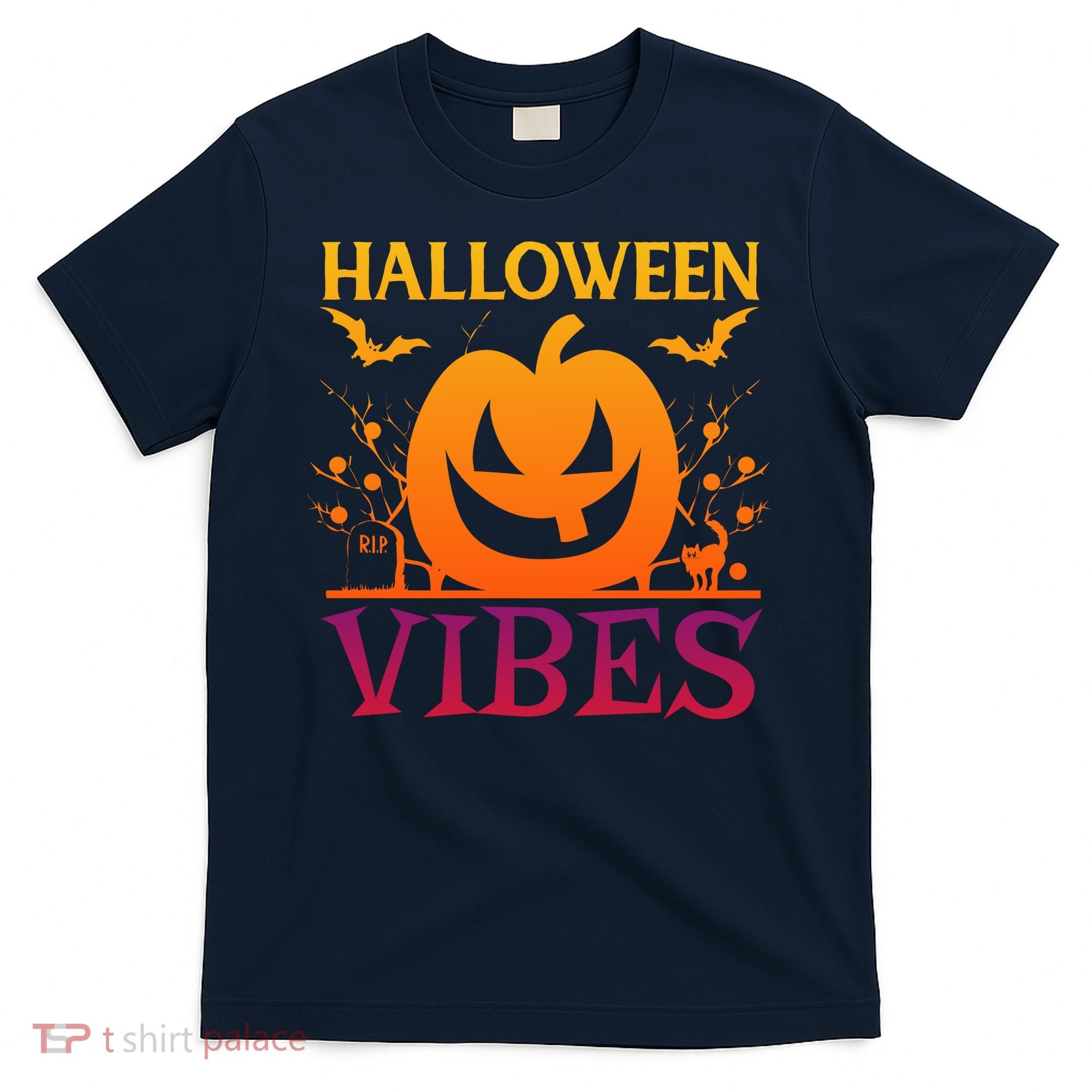 Halloween Vibes Pumpkin Halloween Quote T-Shirt