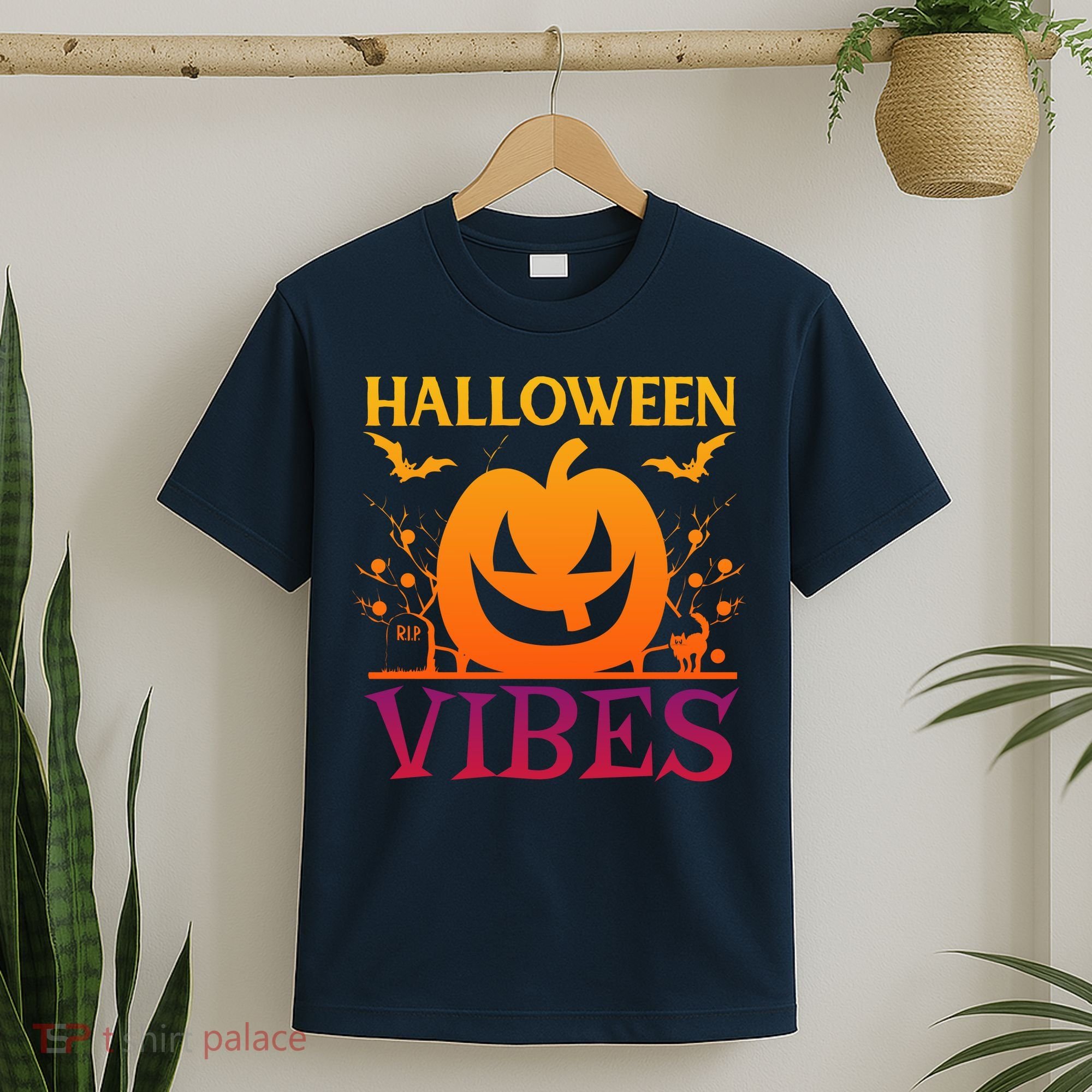 Halloween Vibes Pumpkin Halloween Quote T-Shirt