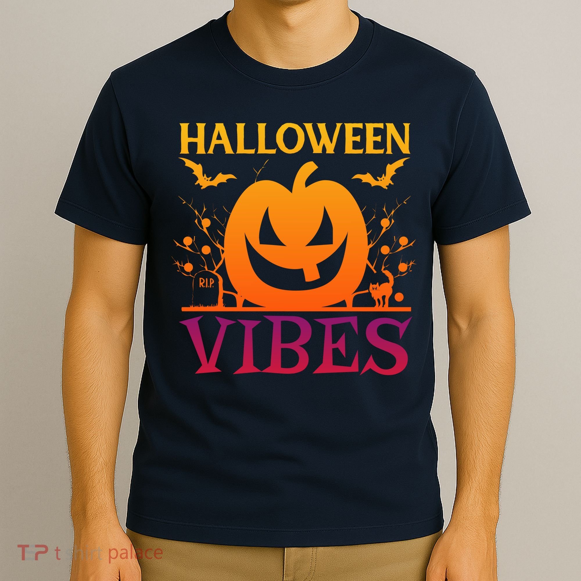 Halloween Vibes Pumpkin Halloween Quote T-Shirt