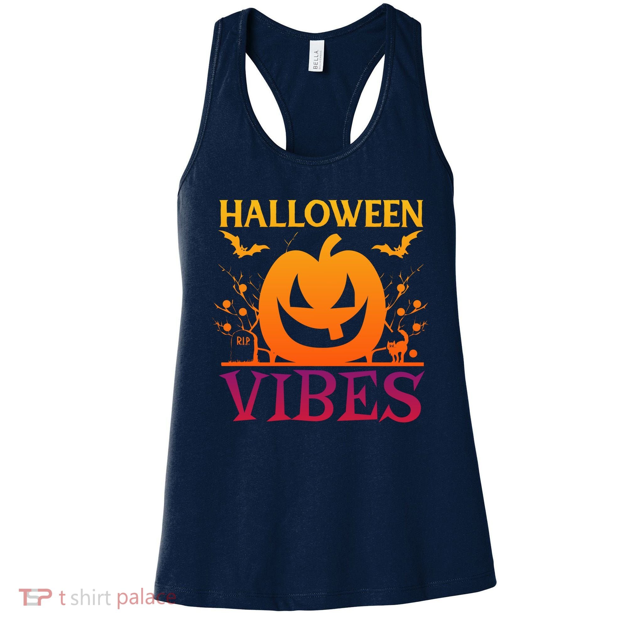 Halloween Vibes Pumpkin Halloween Quote Women's Tank Top