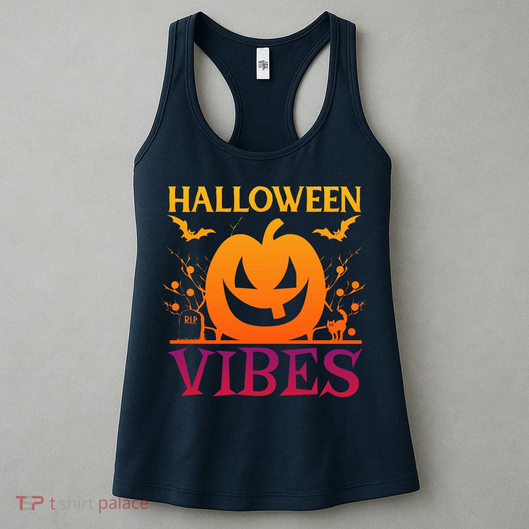 Halloween Vibes Pumpkin Halloween Quote Women's Tank Top