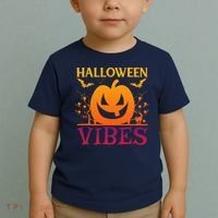 Halloween Vibes Pumpkin Halloween Quote Toddler T-Shirt thumb 2