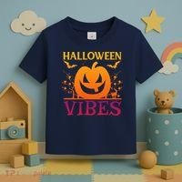 Halloween Vibes Pumpkin Halloween Quote Toddler T-Shirt thumb 3