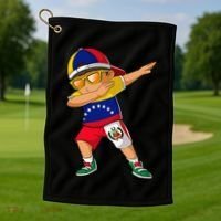 Half Venezuelan Peruvian Venezuela Peru Flag Golf Towel thumb 1
