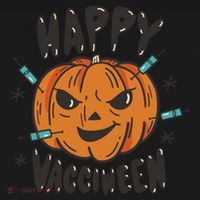 Happy Vacciween Pumpkin USA-Made Doggie Bandana thumb 2