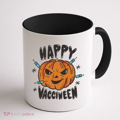 Happy Vacciween Pumpkin Coffee Mug back