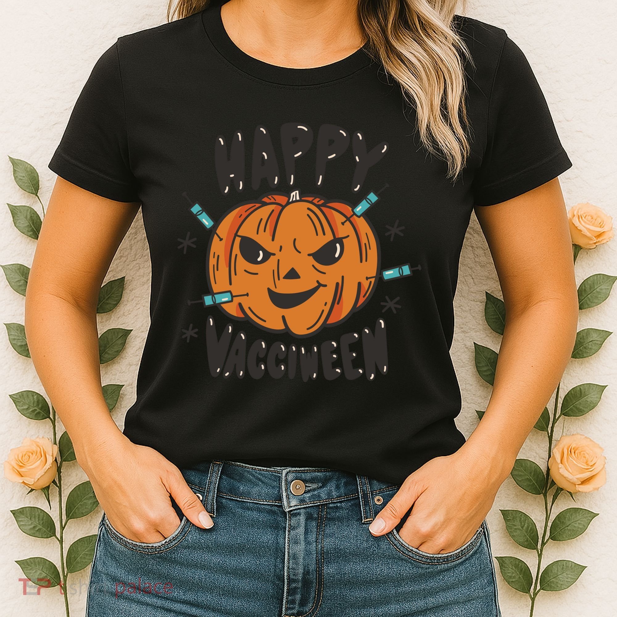 Happy Vacciween Pumpkin Women's T-Shirt
