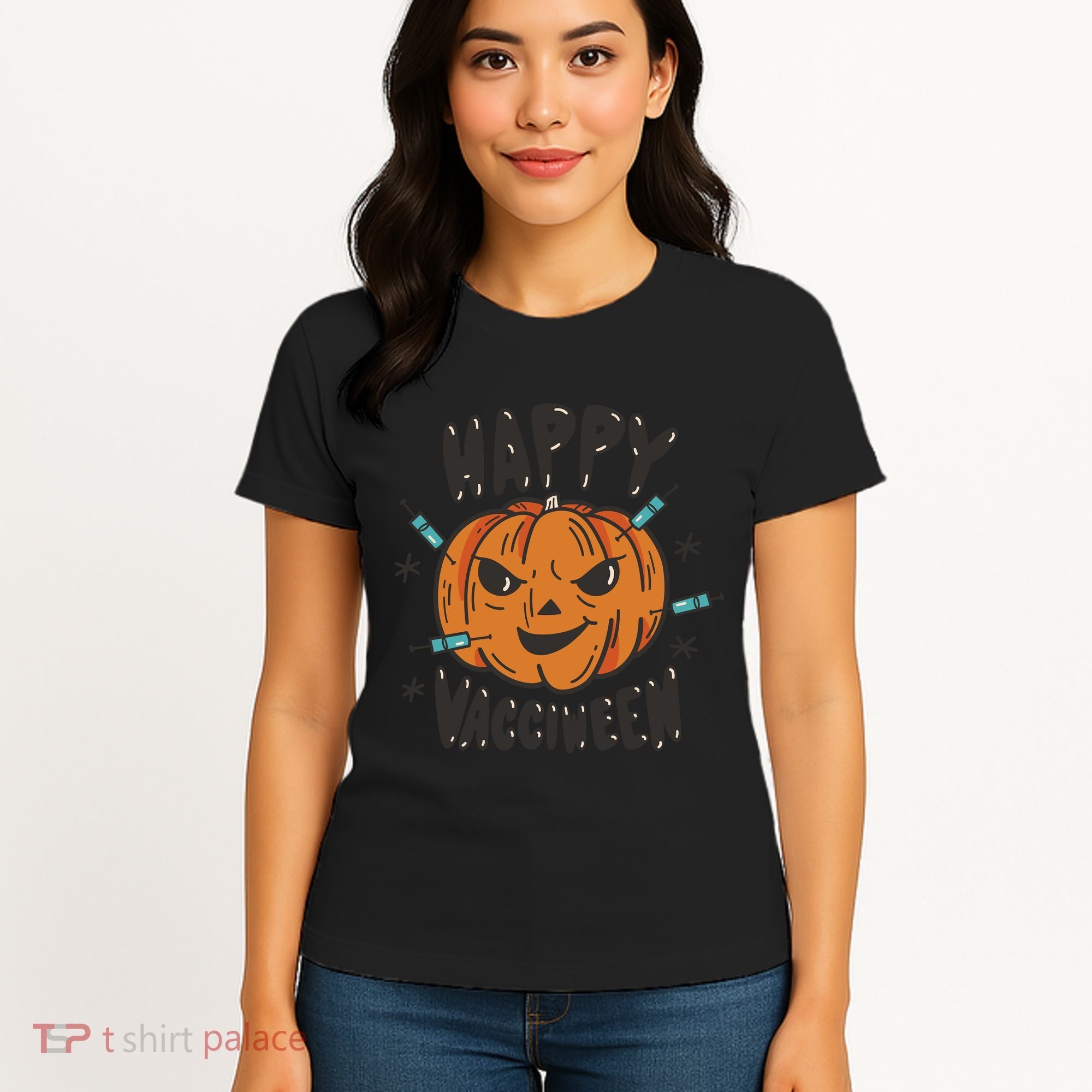 Happy Vacciween Pumpkin Women's T-Shirt