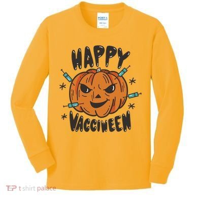 Happy Vacciween Pumpkin Kids Long Sleeve Shirt