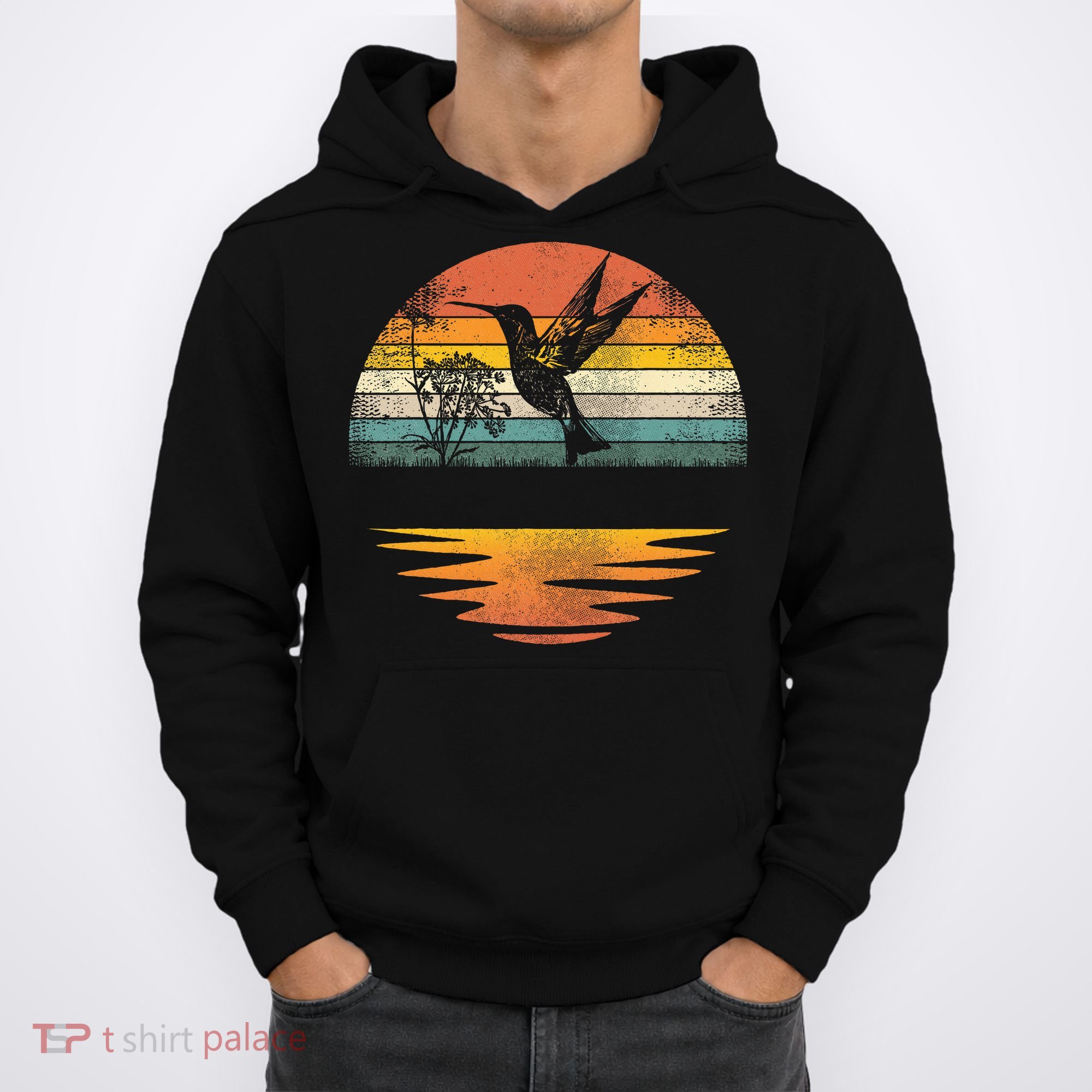 Hummingbird Vintage Sunset Hummingbirds Hoodie