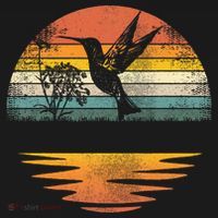 Hummingbird Vintage Sunset Hummingbirds T-Shirt thumb 7
