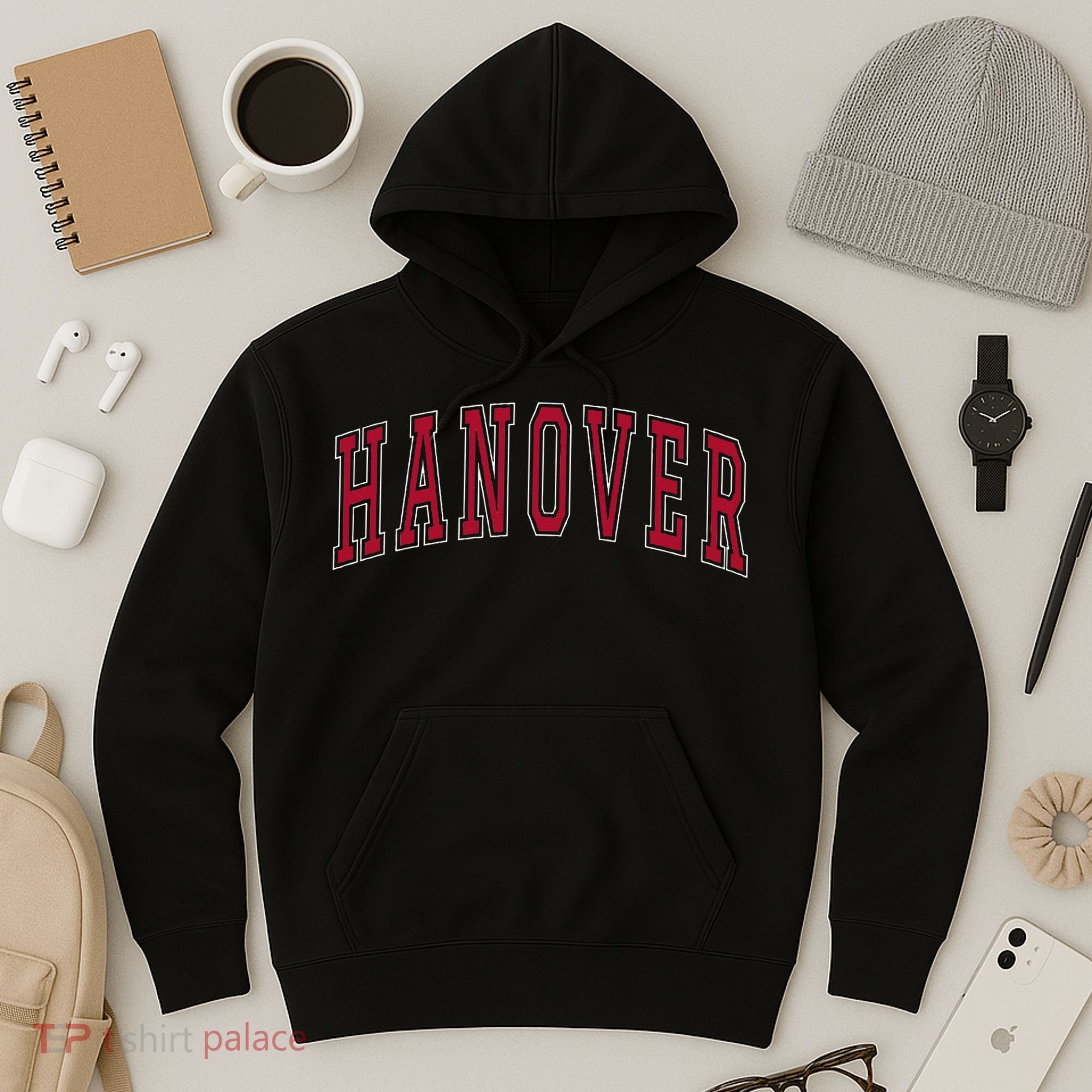 Hanover Virginia Souvenir College Style Red Text Hoodie
